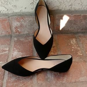 J. Crew Black Suede D’Orsay Pointed Flats